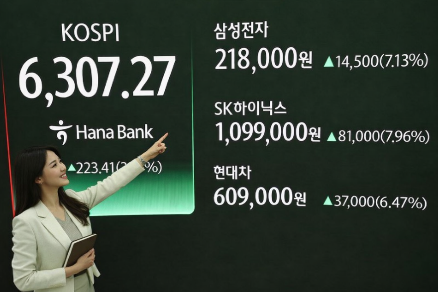 코스피 6,300선 첫 돌파…삼성전자 시총 1조 달러 상회.png