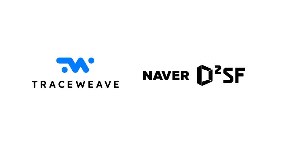 트레이스위브와 투자사 네이버 D2SF의 공식 로고 이미지